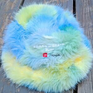 Toyota Peaks & Beats Breckenridge Faux Fur Tie Dye Festival Bucket Hat Y2K
